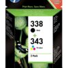 HP 338 / 343 Kombipack schwarz + color